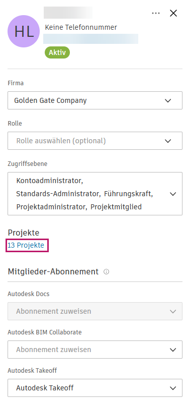 Zugriff auf Mitglieddetails