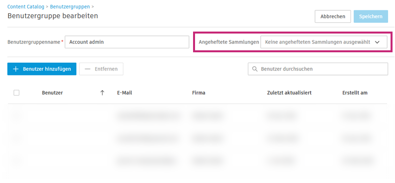 Angeheftete Sammlungen