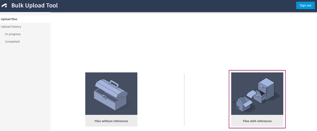 Importieren einer JSON-Datei in das Bulk Upload Tool