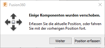 Aufforderung im Dialogfeld Position erfassen