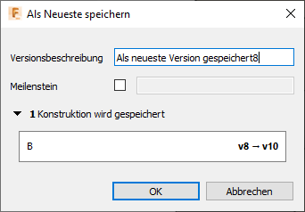 Dialogfeld Als Neueste speichern