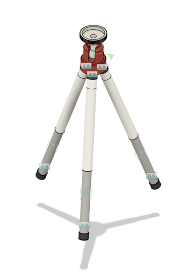 Kamerahalterung mit Gelenken und Verbindungen (wie modelliert)