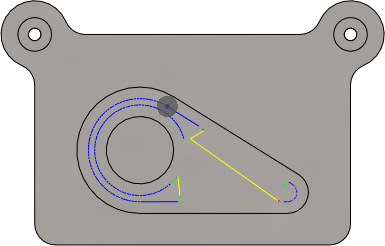 Diagramm 2D-Tasche, Werkzeug 10 mm mit Restmaterialbearbeitung