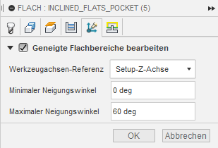 Dialogfelder Geneigte Flachbereiche bearbeiten