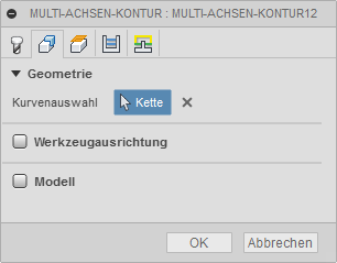 Dialogfeld Multi-Achsen-Kontur - Registerkarte Geometrie