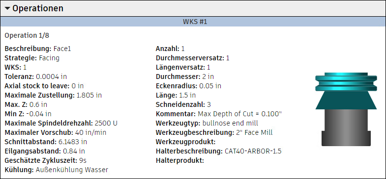 NC-Programm - Setup-Operationen