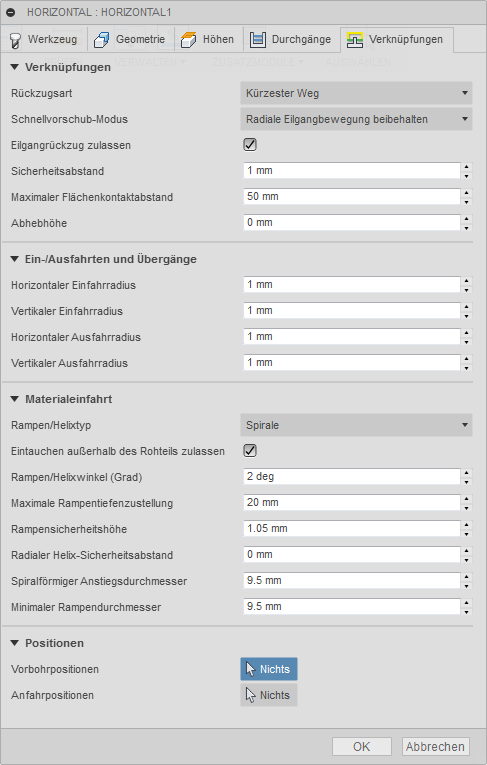 3D Dialogfeld Horizontales Schlichten Registerkarte Verknüpfungen