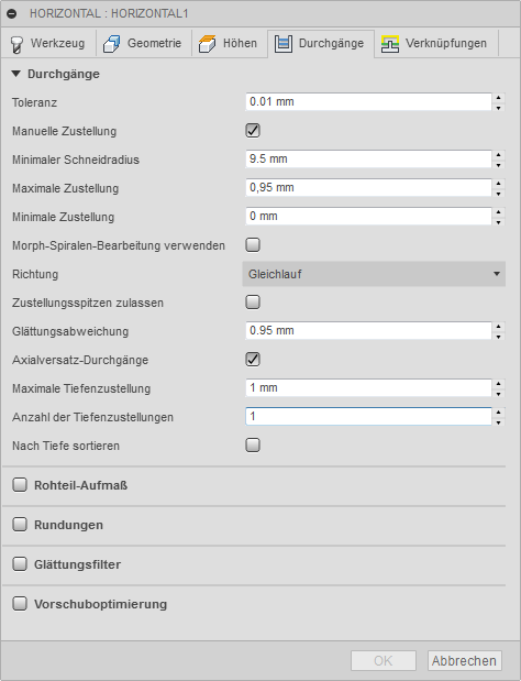 3D Dialogfeld Horizontales Schlichten Registerkarte Durchgänge