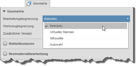 Dialogfeldabschnitt Bearbeitungsbegrenzung