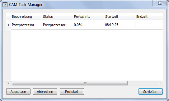 Dialogfeld Task-Manager - Verarbeitungsstatus