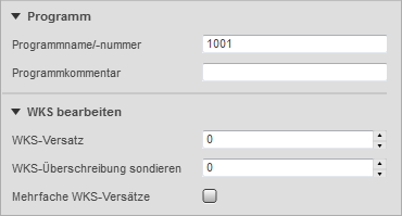 Dialogfeld Setup - Gruppe Programm