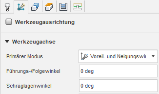 5-Achsen-Verfahrrichtung für Anfahreinstellungen