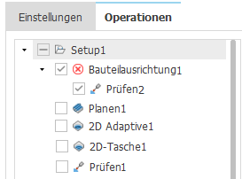 Registerkarte Vorgänge