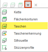 Dropdown-Liste Geometrieauswahl