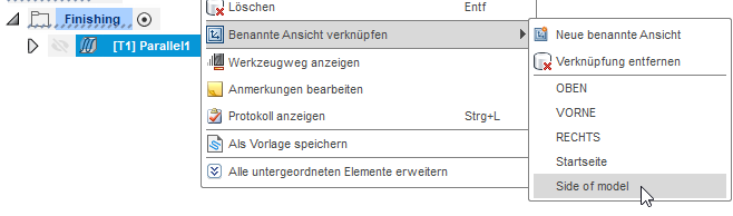 Kontextmenü Benannte Ansicht