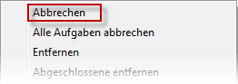 Aufgabe abbrechen