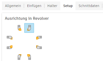 Ausrichtung in Revolver-Optionen