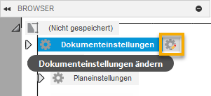 Browser - Dokumenteinstellungen