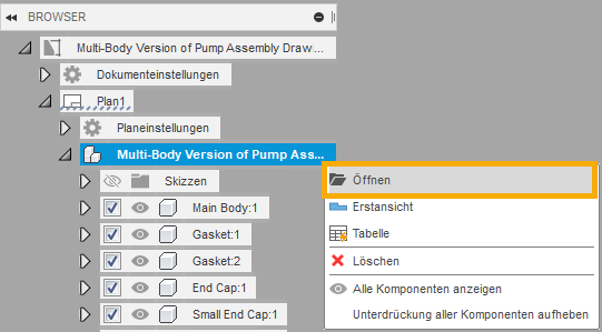 Über den Browser öffnen