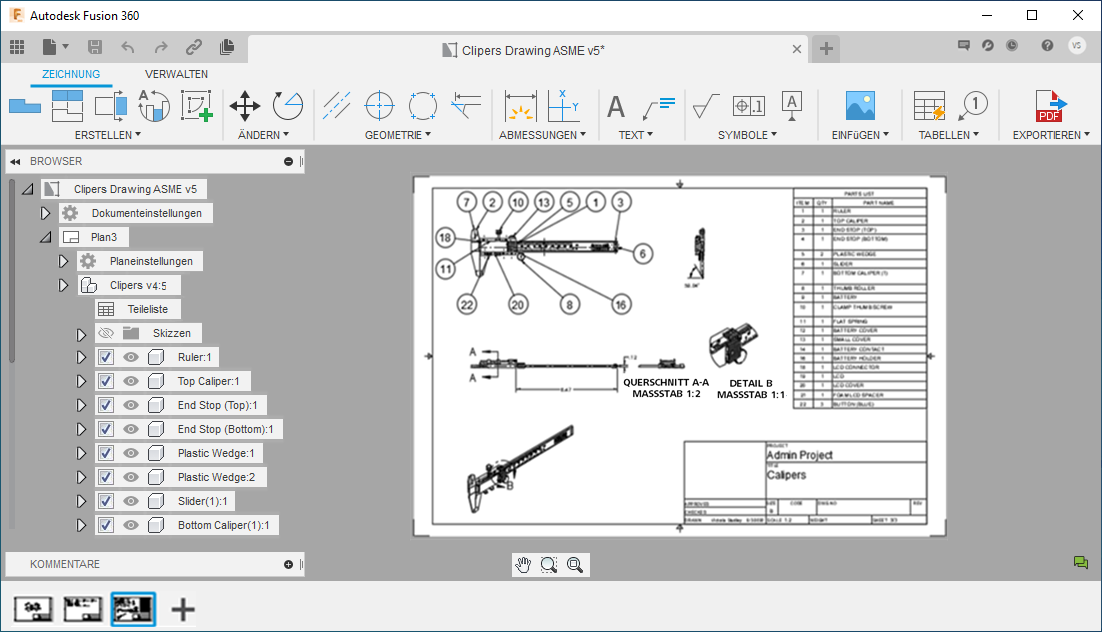 Arbeitsbereich Zeichnung