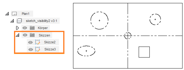 Beispiel Skizzensichtbarkeit