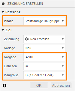 Baugruppe wählen