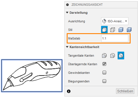 Isometrische Erstansicht bearbeiten