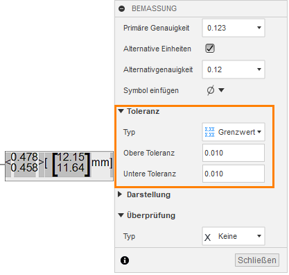Bemaßungstoleranz