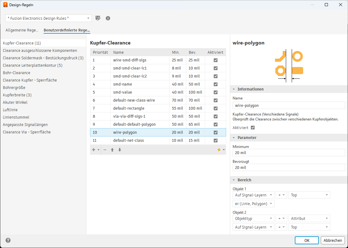Dialogfeld Design-Regeln