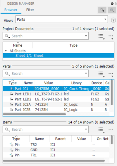Entwurfsmanager - Browser