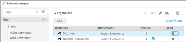 Dialogfeld Bibliotheksmanager