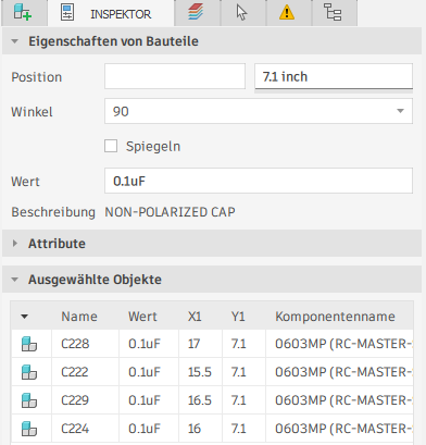 Y-Werte von Komponenten
