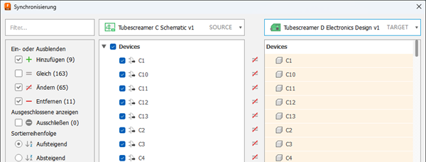 Dialogfeld Synchronisieren
