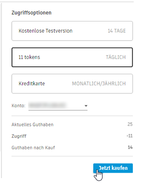 Zugriffsoptionen - Token