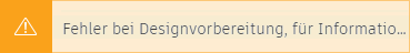 Schaltfläche Fehler bei Designvorbereitung