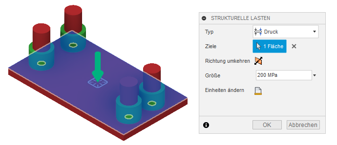 Terminologiebeispiel für Druckbelastung