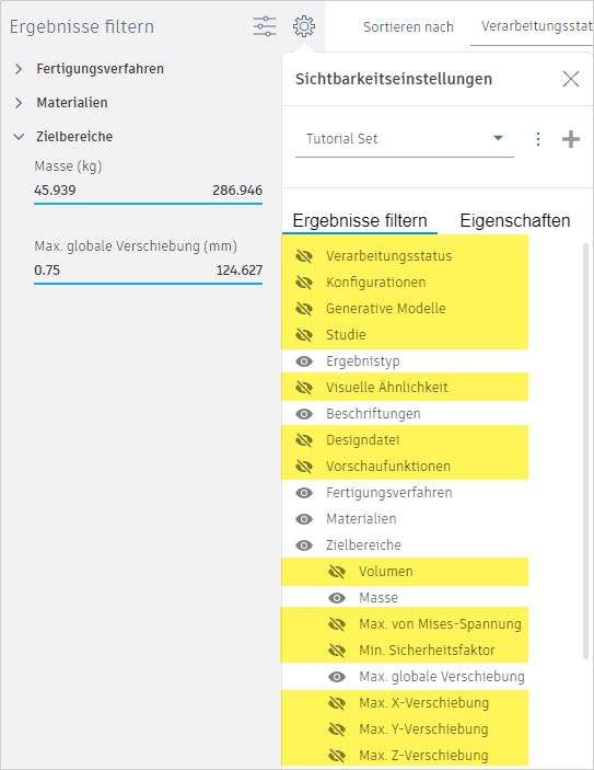 Ergebnisfilter