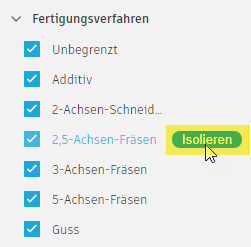 Ergebnisse filtern - Isolieren