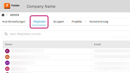 Registerkarte Mitglieder und Gruppen