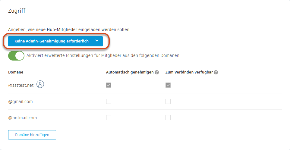 Domänenzugriff