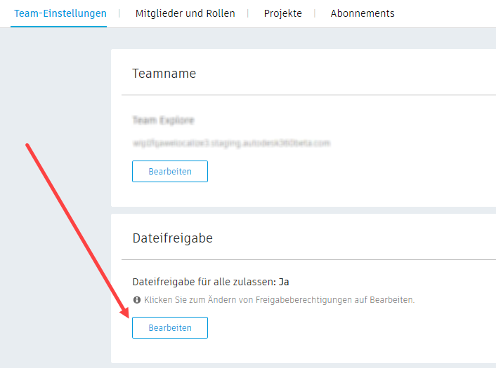 Dateifreigabe bearbeiten