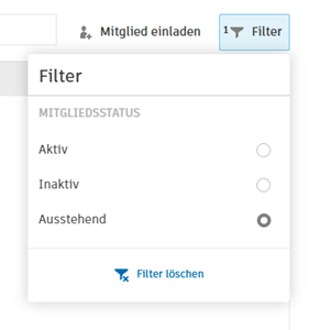 Mitglieder filtern