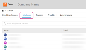 Registerkarte Mitglieder