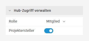 Schalter Projektersteller aktiviert