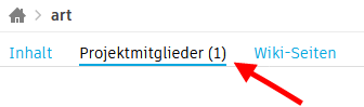 Registerkarte Projektmitglieder