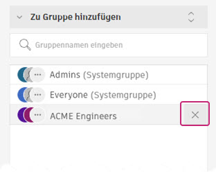 Gruppe aus Gruppe Mitglied entfernen