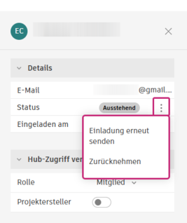 Zurücknehmen oder erneut senden