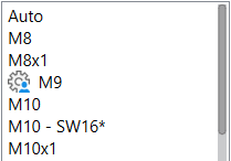 Liste Benutzerdefinierte Größe