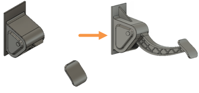 Gaspedal-Modell mit hinzugefügten Elementen