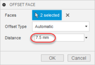 Abstand auf 7.5 mm festlegen